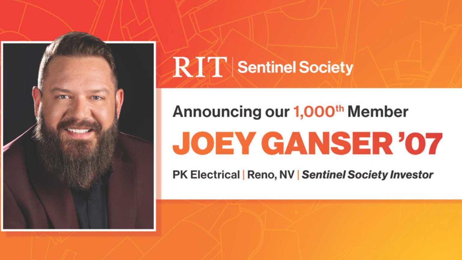 RIT alumnus Joey Ganser becomes the 1000th member of the Sentinel ...